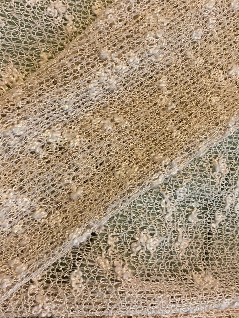 renee C. Cream Lace Sheer Top